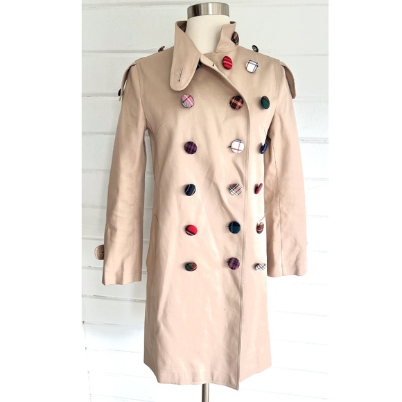 Ramdane Touhami Jackets & Blazers - RAMDANE by Ramdame Touhami Trench Coat with Surplus Plaid Buttons - M